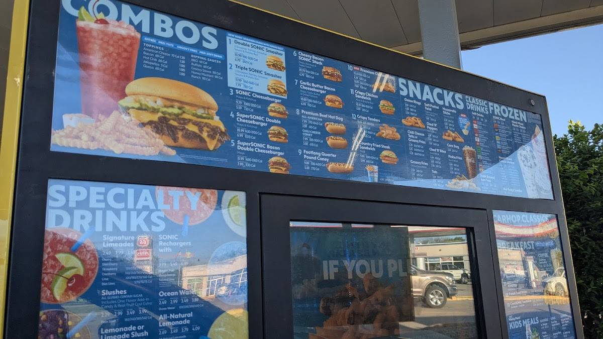 Sonic Drive-In меню