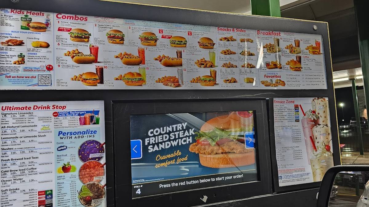 Sonic Drive-In меню
