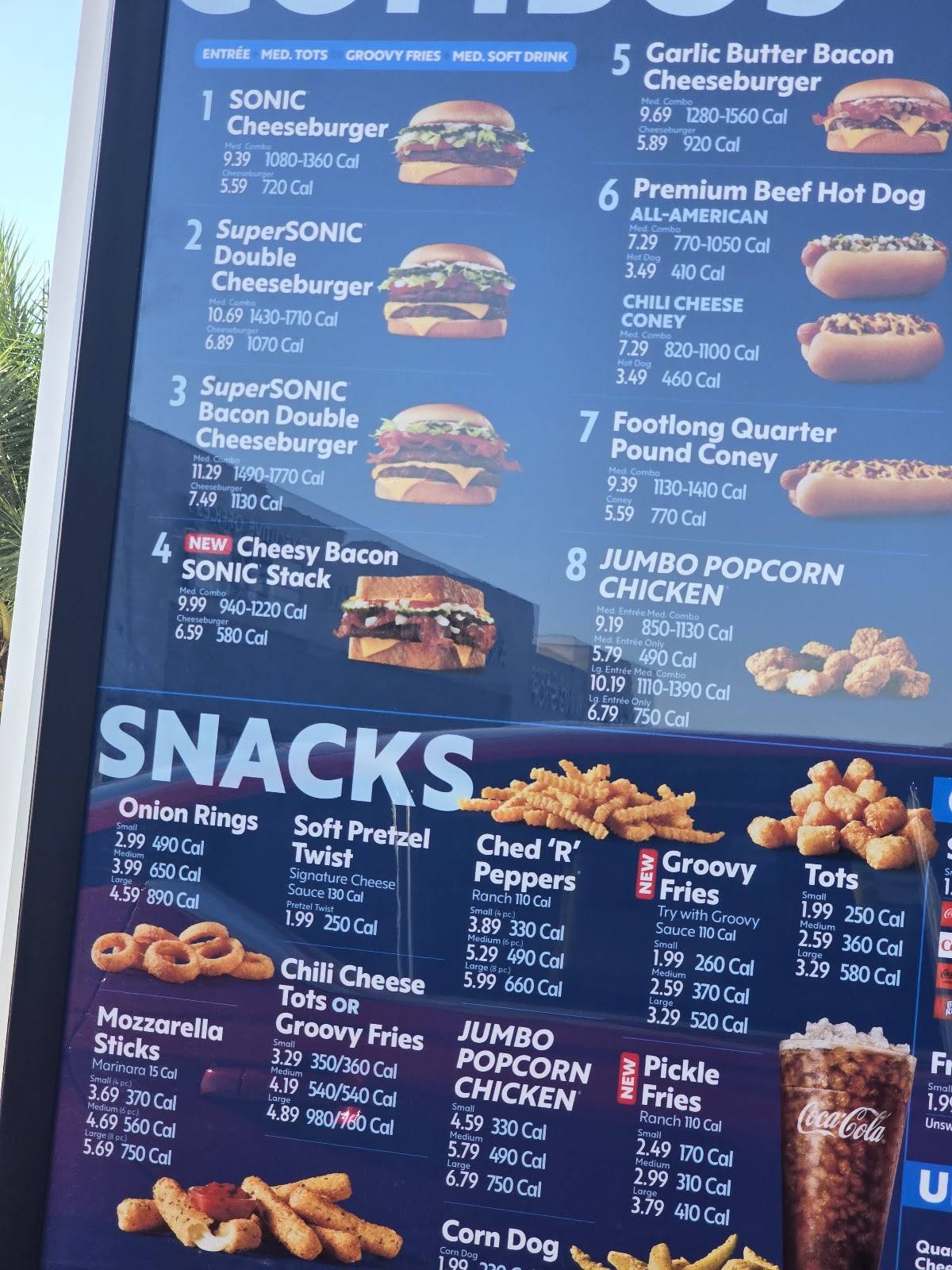 Sonic Drive-In меню