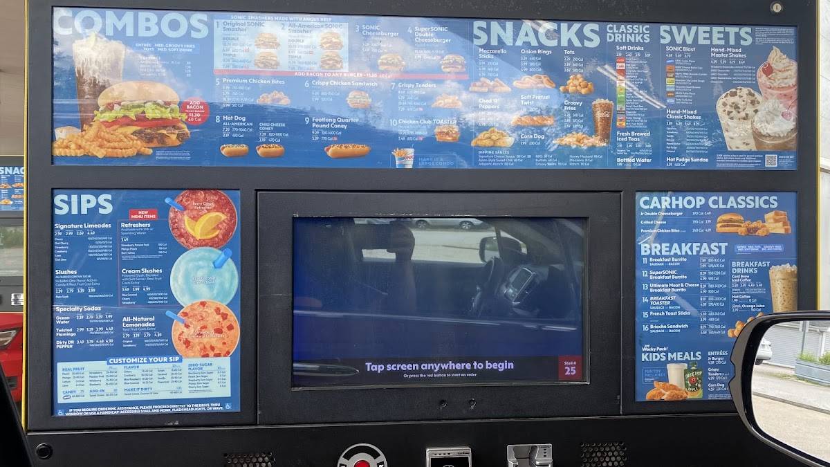 Sonic Drive-In меню
