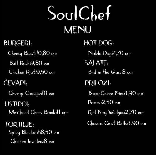 SoulChef меню