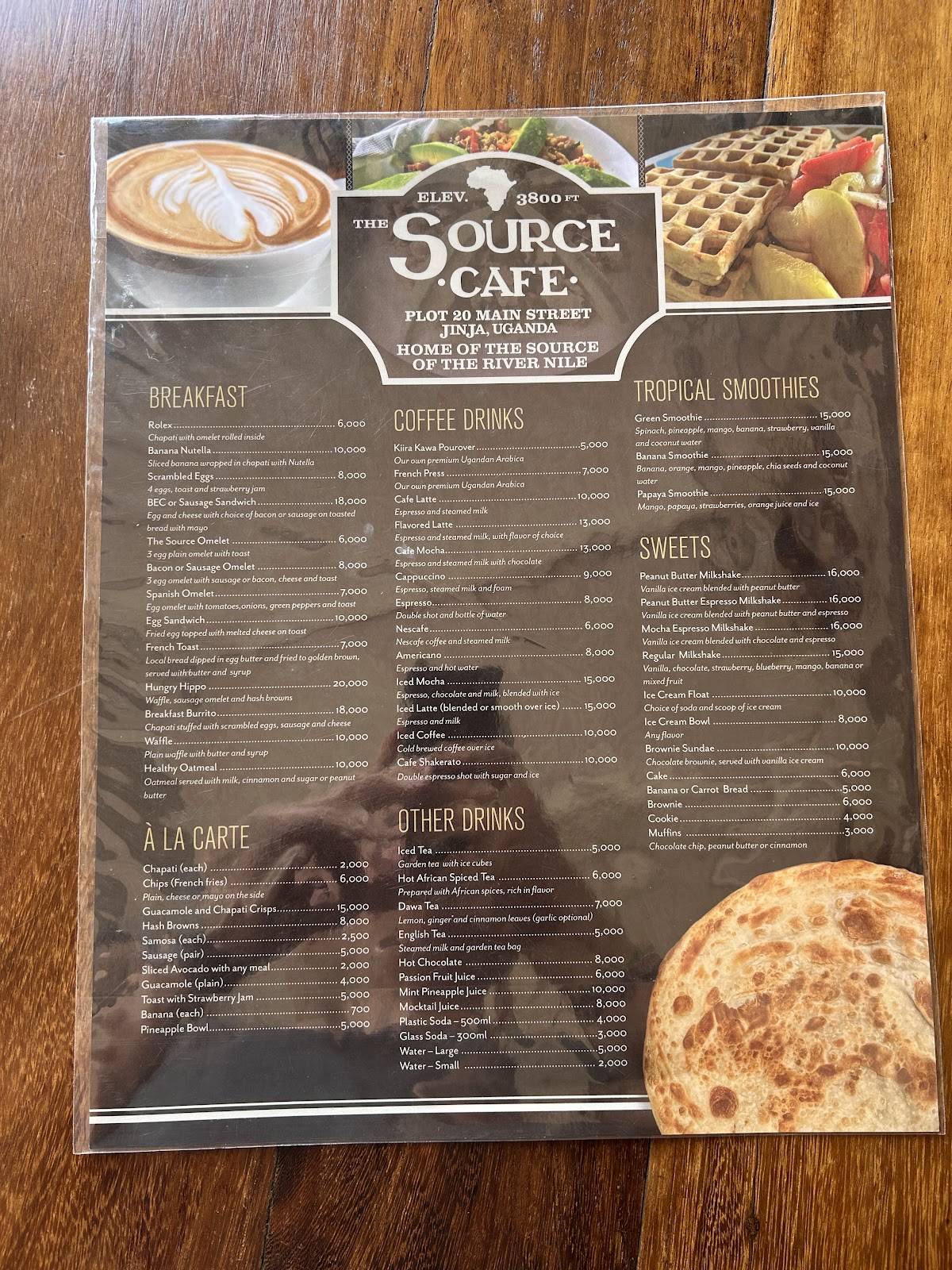 Source Cafe меню