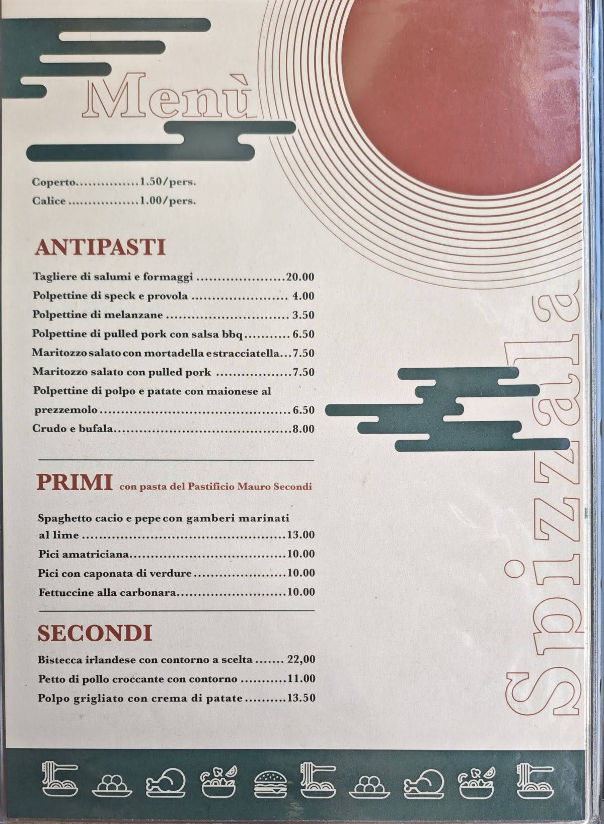 Spizzala меню