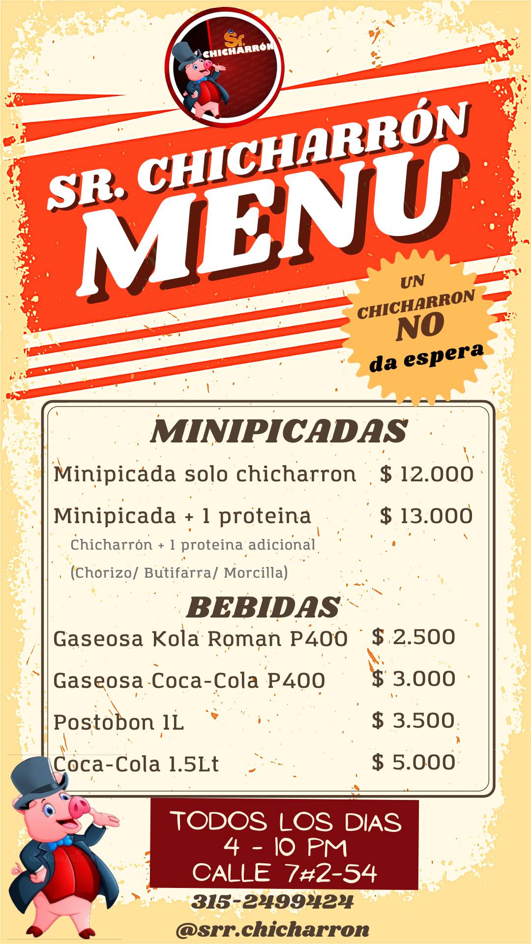 Sr. Chicharrón меню