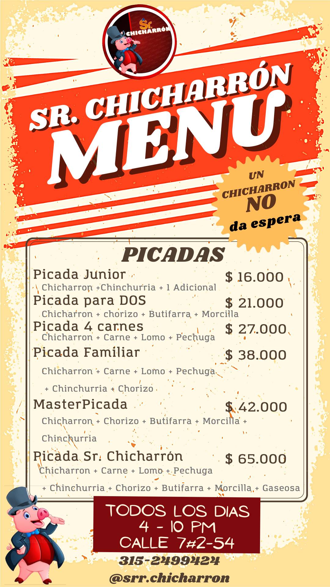 Sr. Chicharrón меню