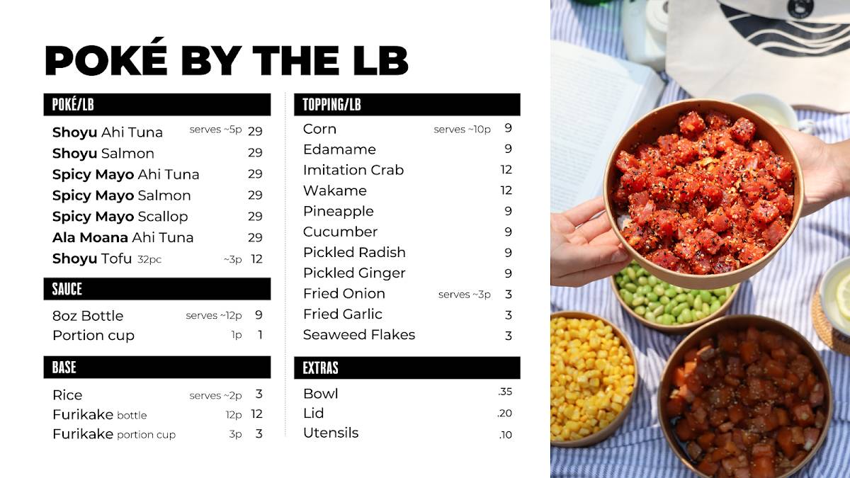 Steve's Poké Bar меню
