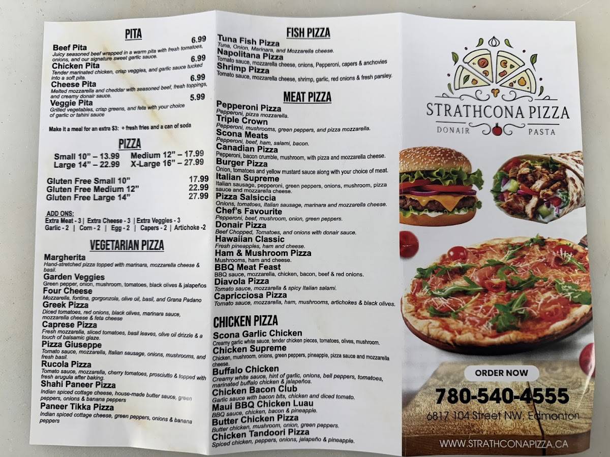 Strathcona Pizza меню