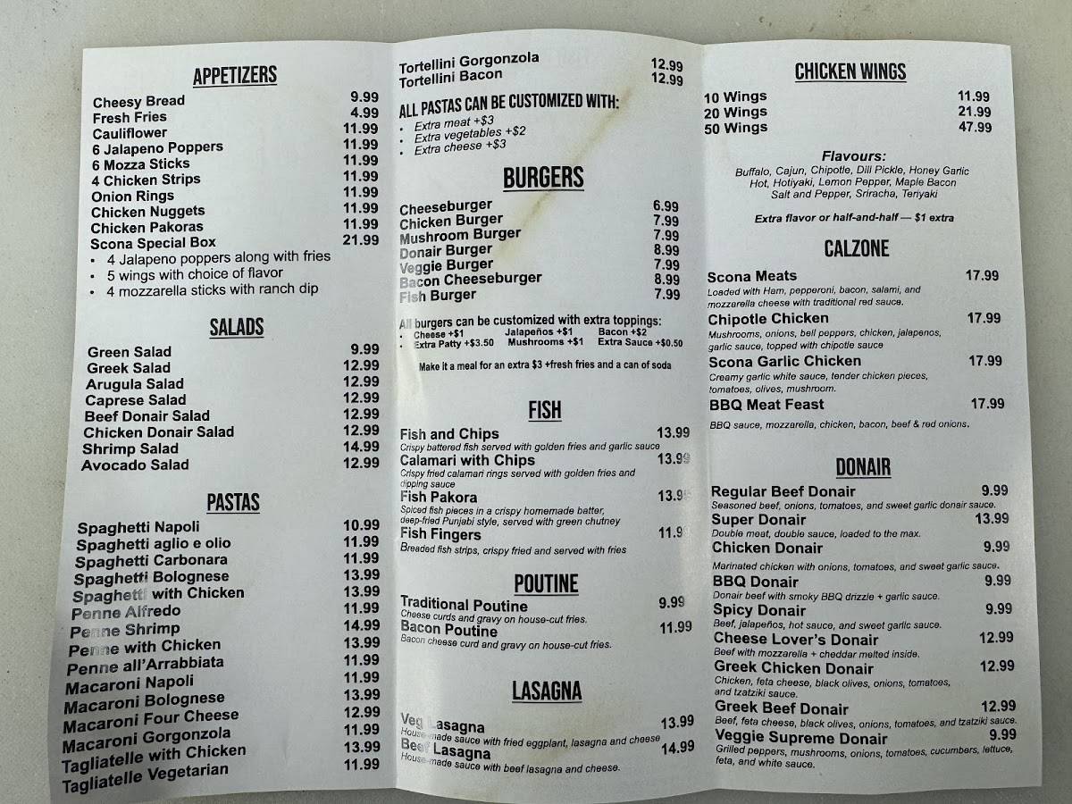 Strathcona Pizza меню