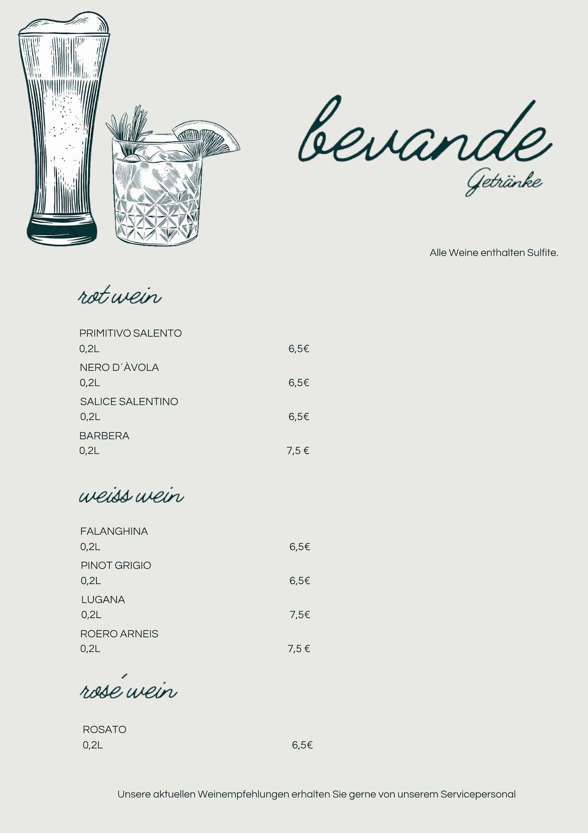 KRONE Trattoria-Pizzeria меню