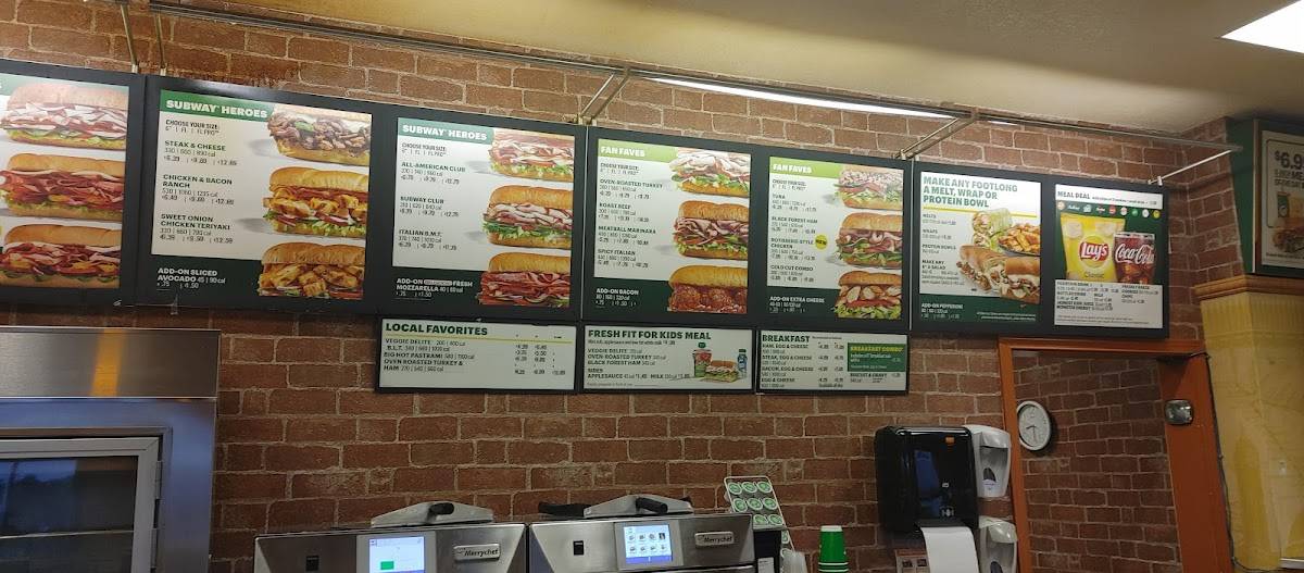 Subway меню