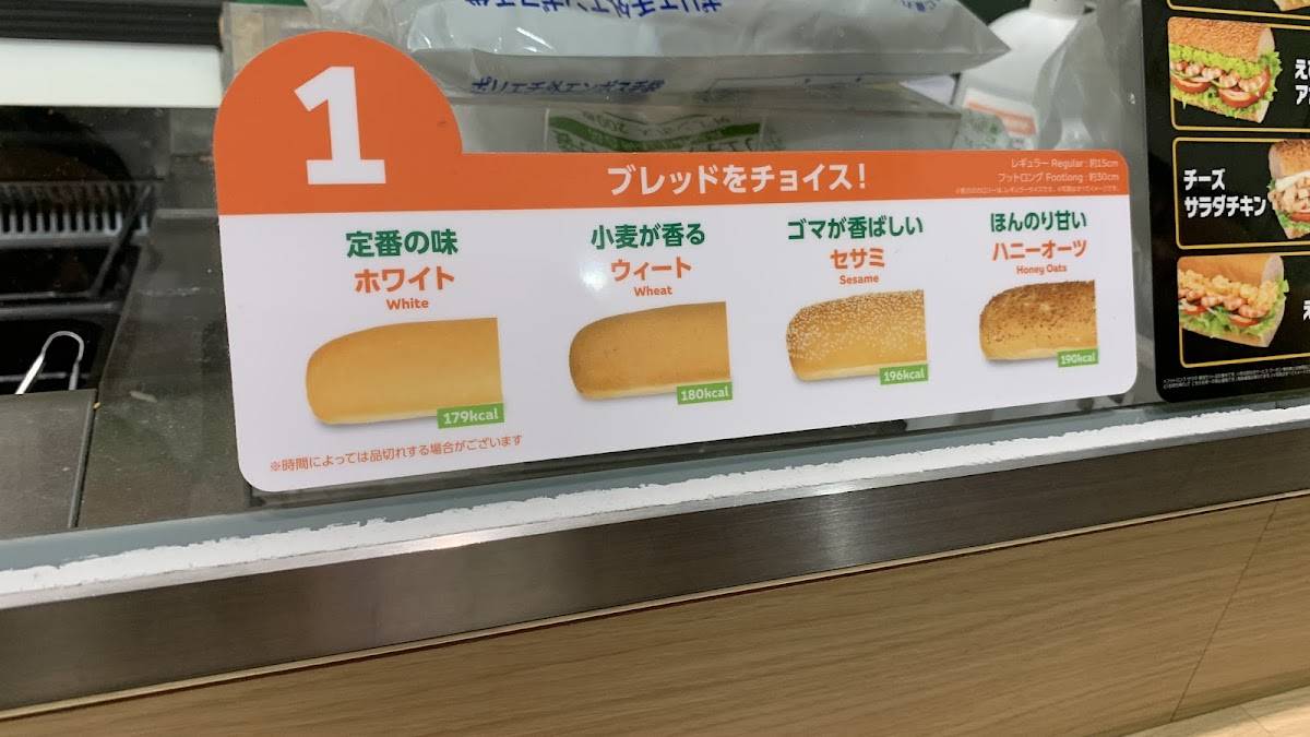 Subway меню