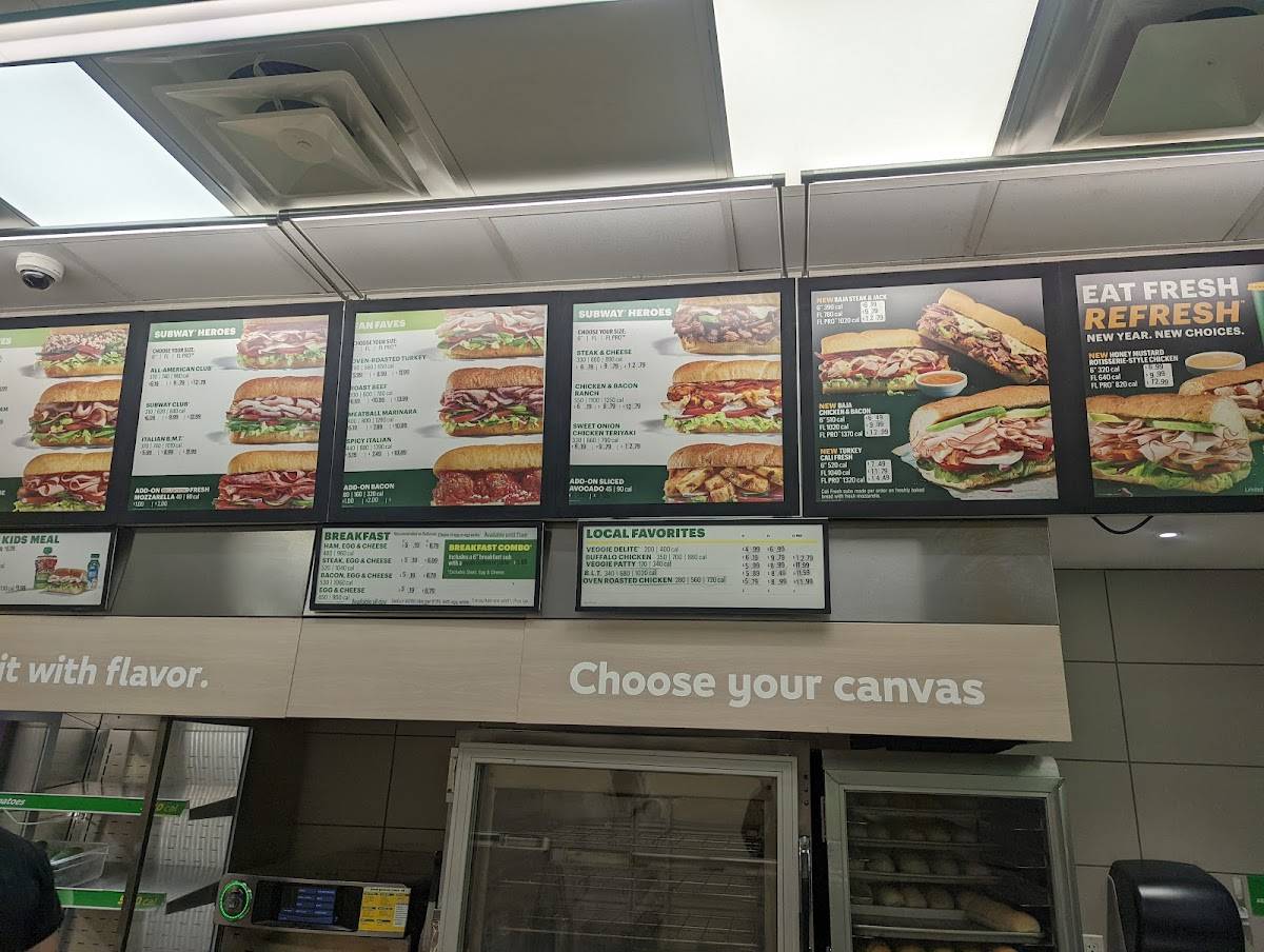 Subway меню