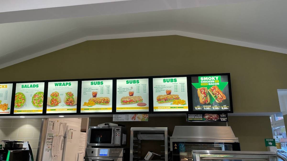 Subway меню