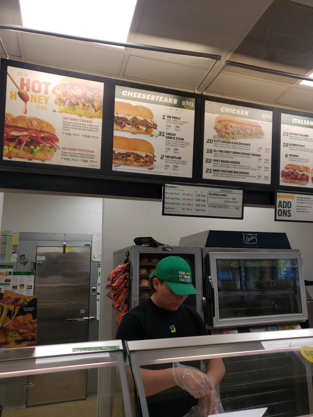 Subway меню