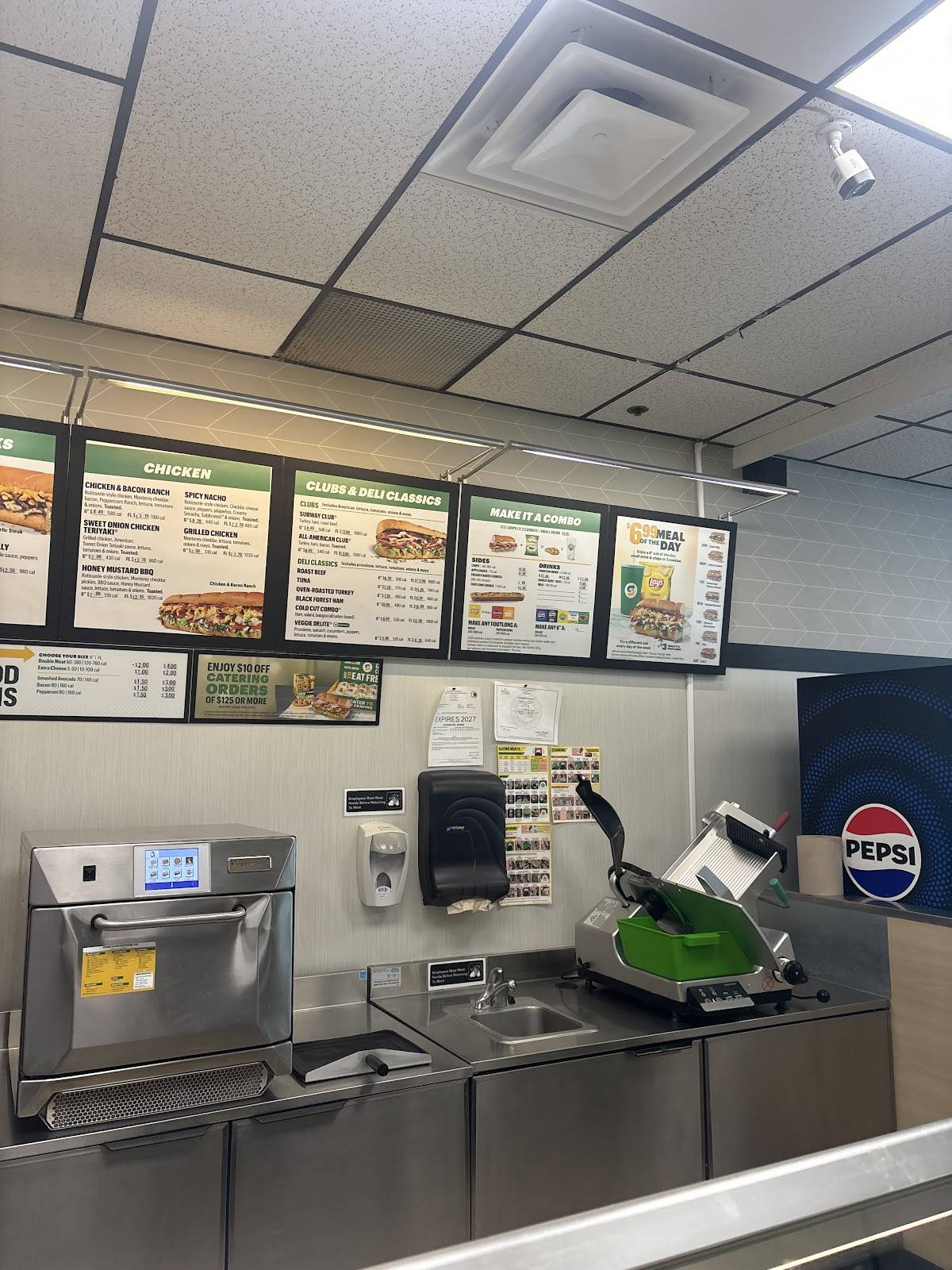 Subway меню