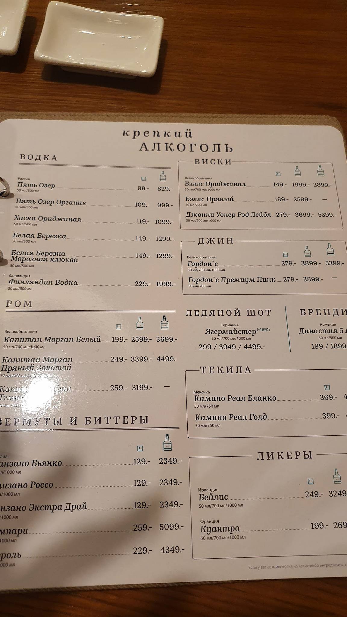 Своя компания меню