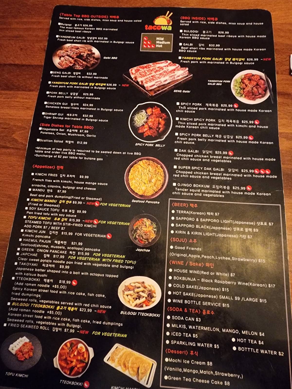 TACOWA Korean BBQ & Soup меню