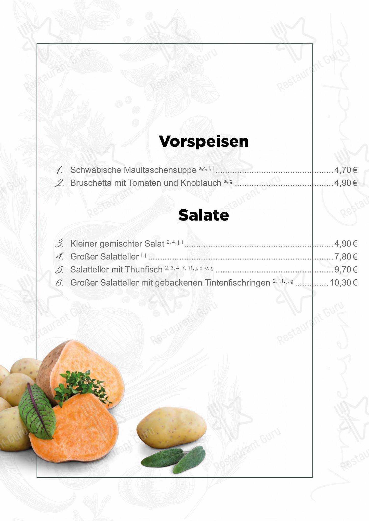 TC Rutesheim Club-Restaurant в Рутесхайме - 菜单