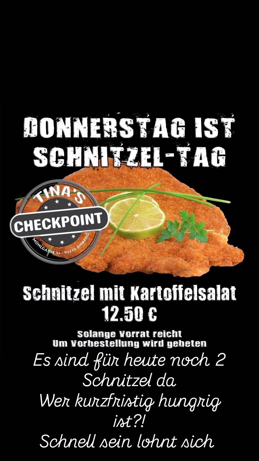 TINA'S CHECKPOINT меню