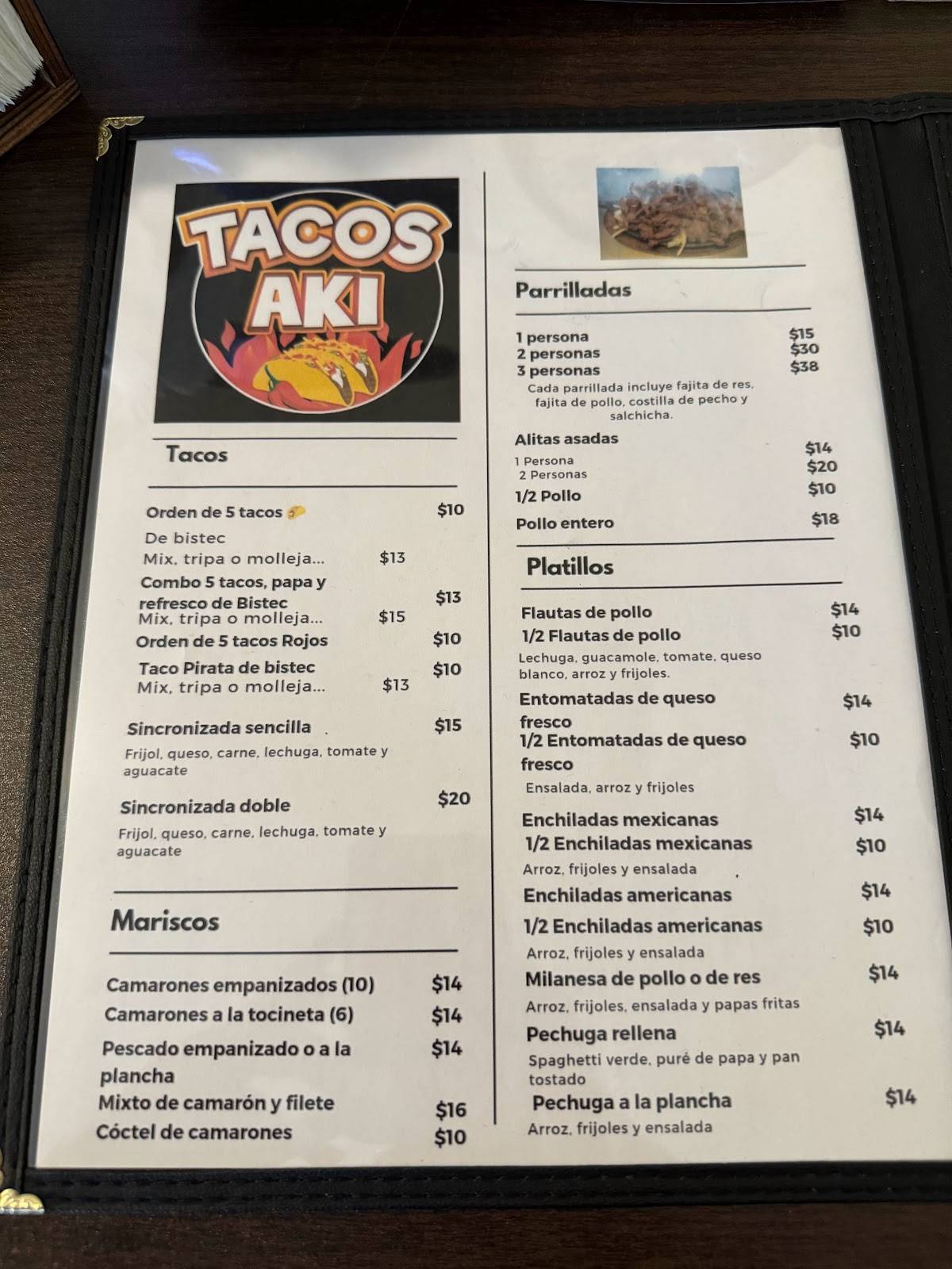 Tacos Aki меню