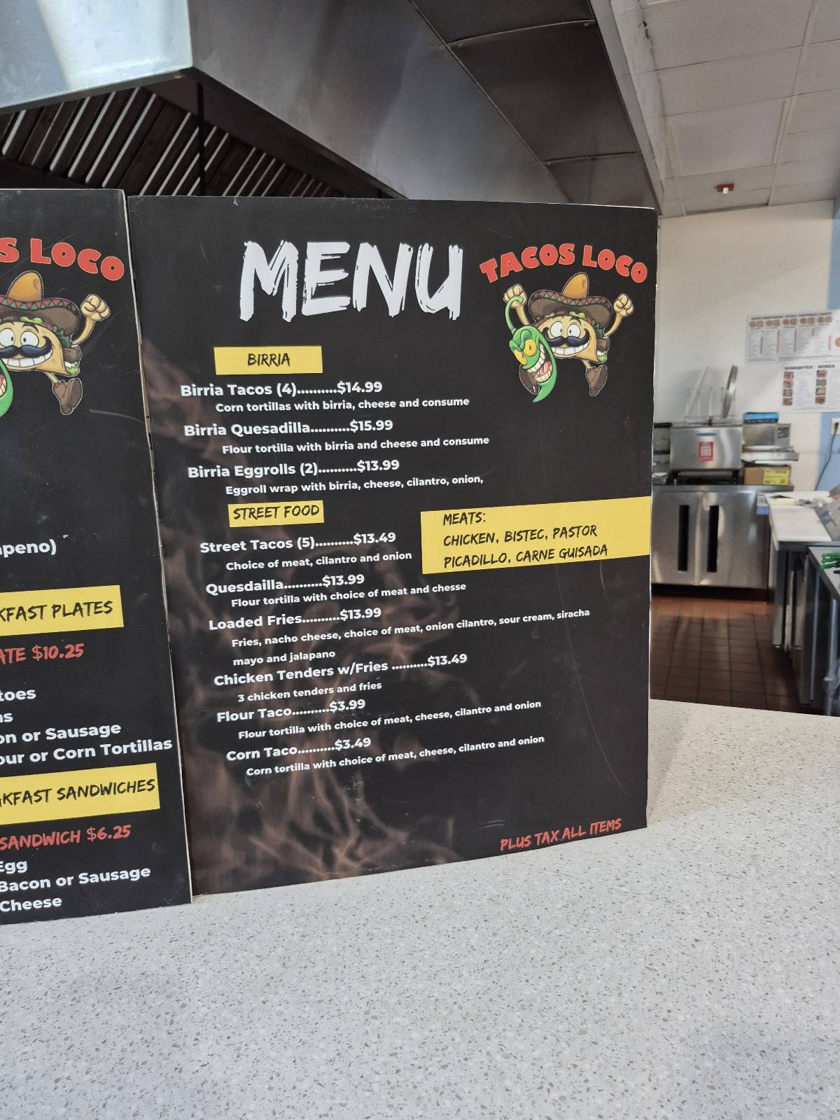 Tacos Loco меню