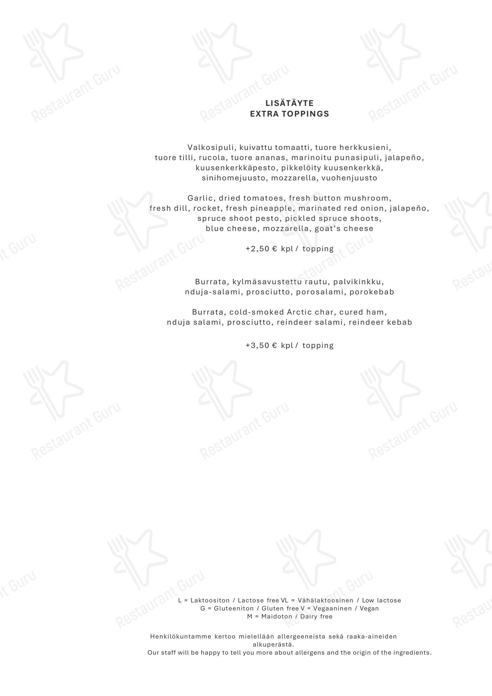Takka Restaurant в Муонио - Меню напитков