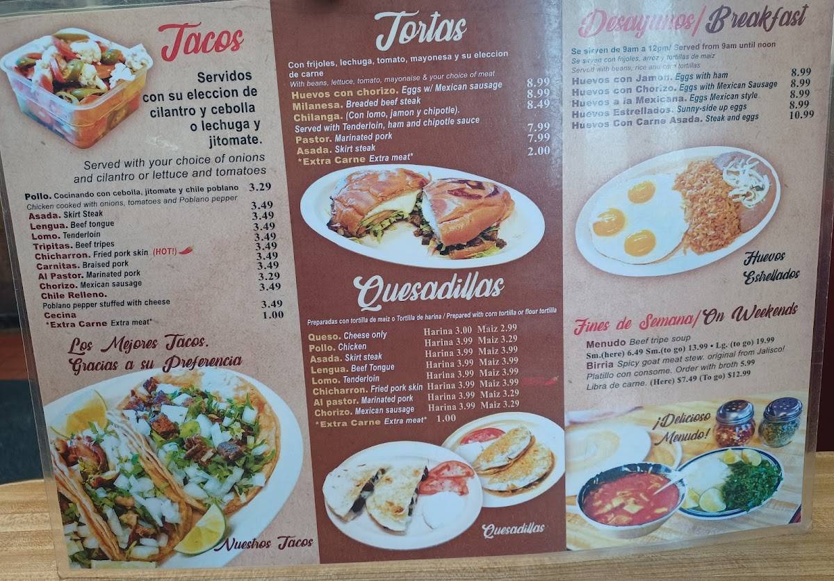 Taqueria La Rosa меню