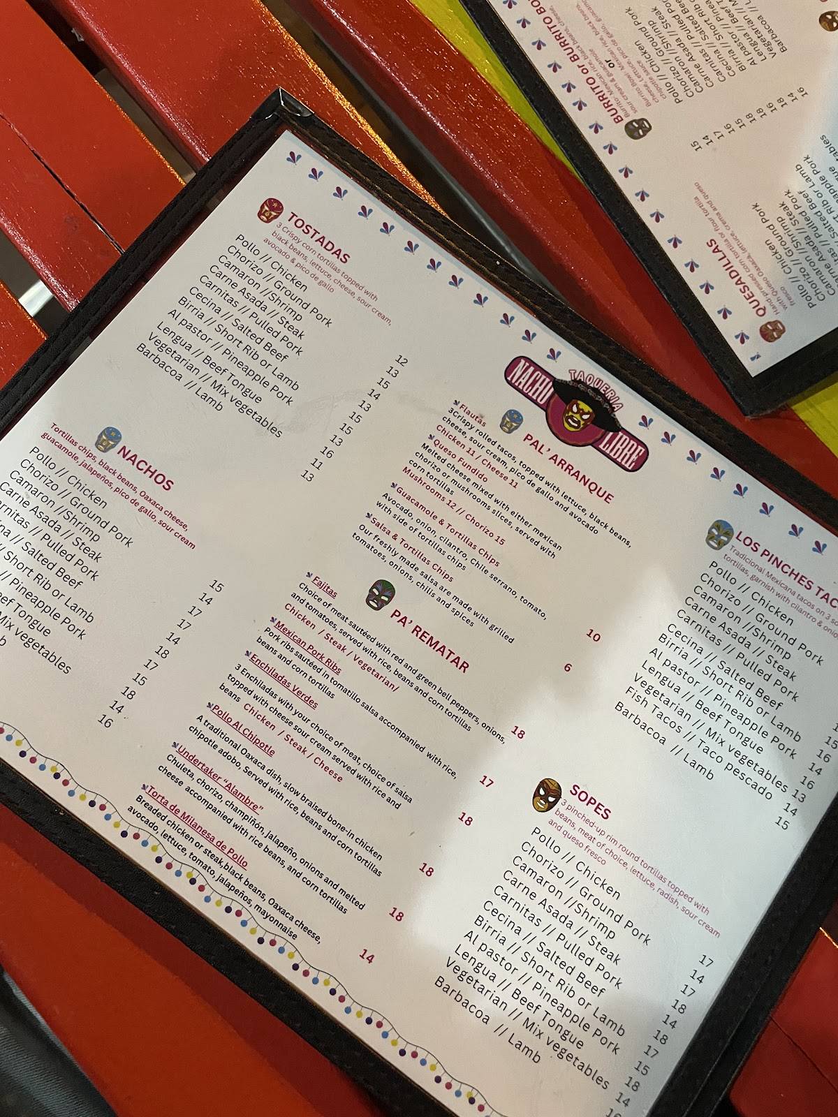 Taqueria Nacho Libre меню