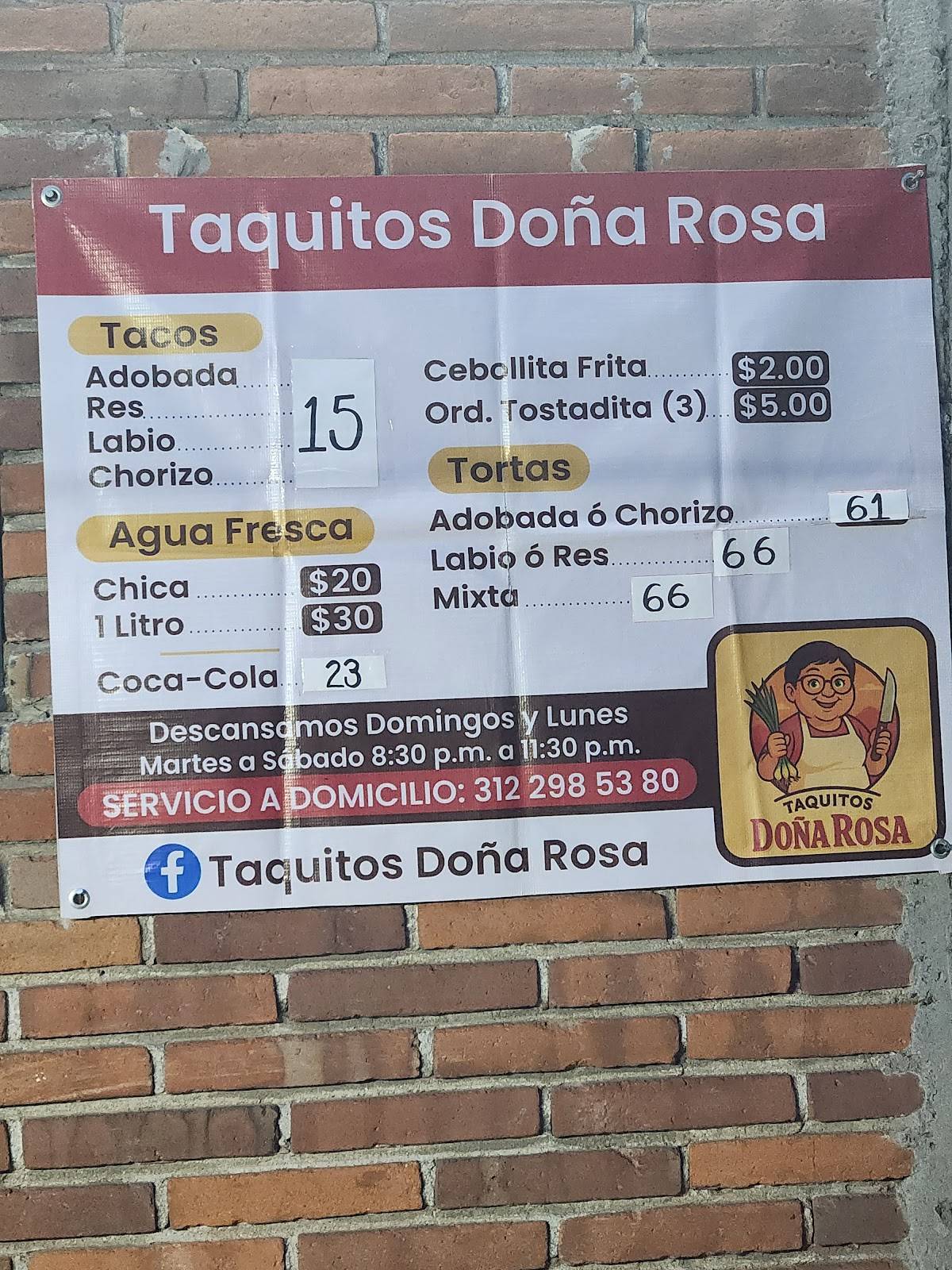 Taquitos doña Rosa меню