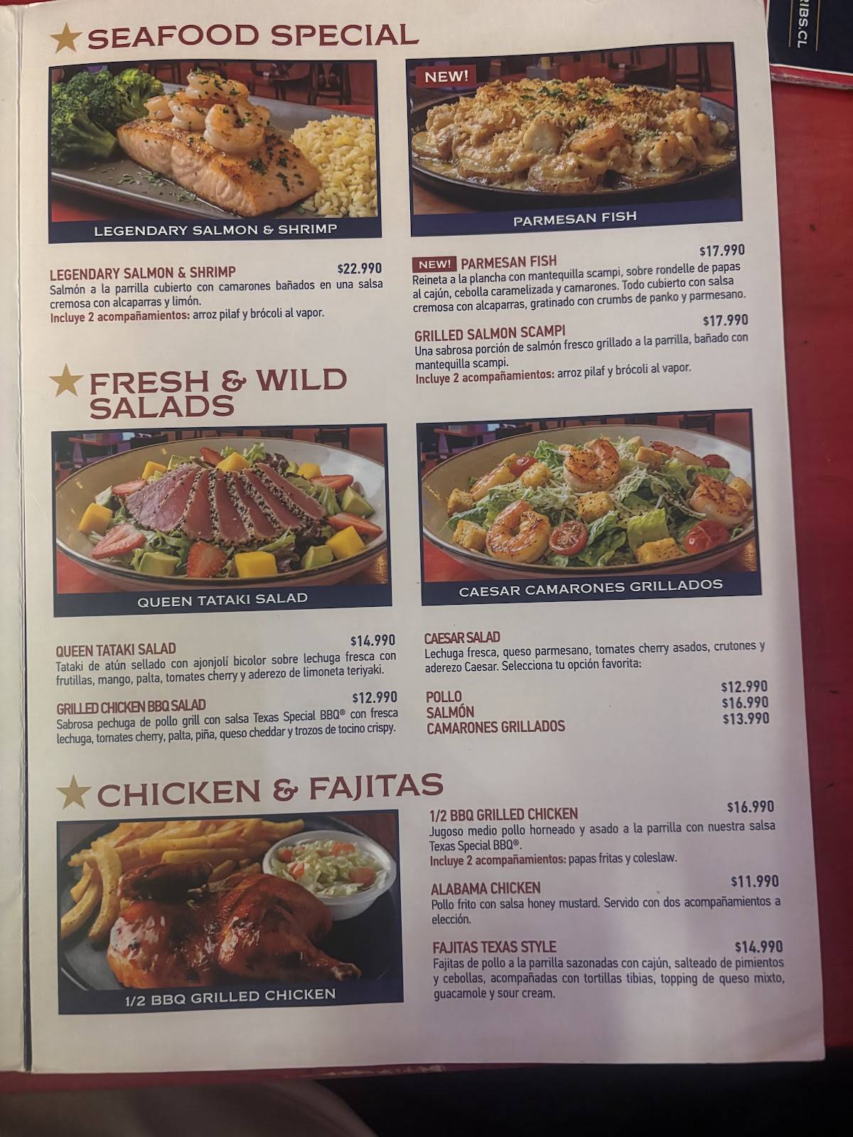 Texas Ribs - Cenco Costanera меню