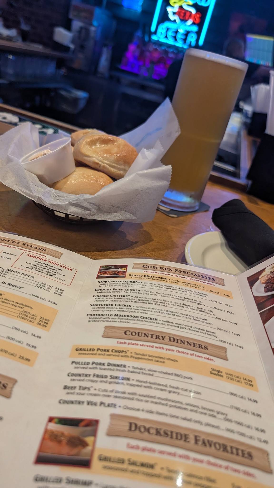 Texas Roadhouse меню