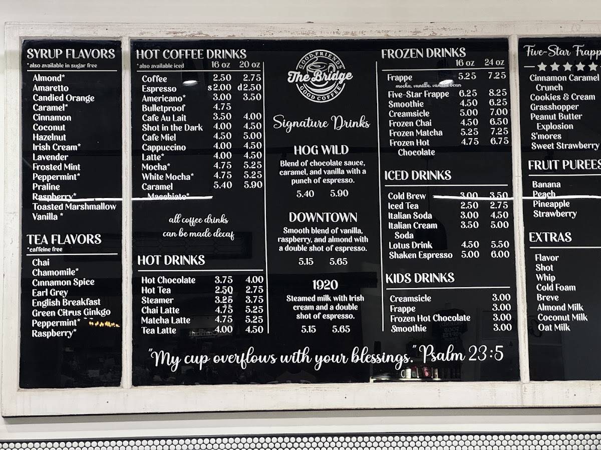 The Bridge Coffee Shop меню