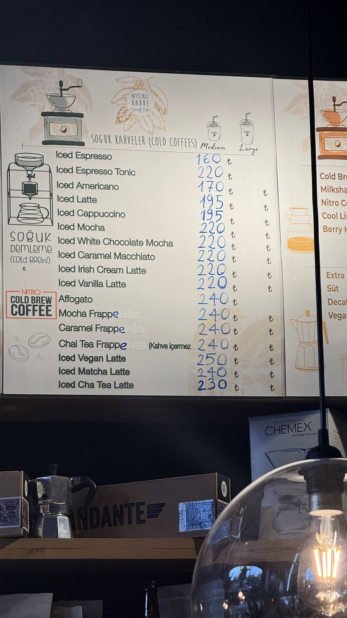 The Coffee Grinder Datça меню