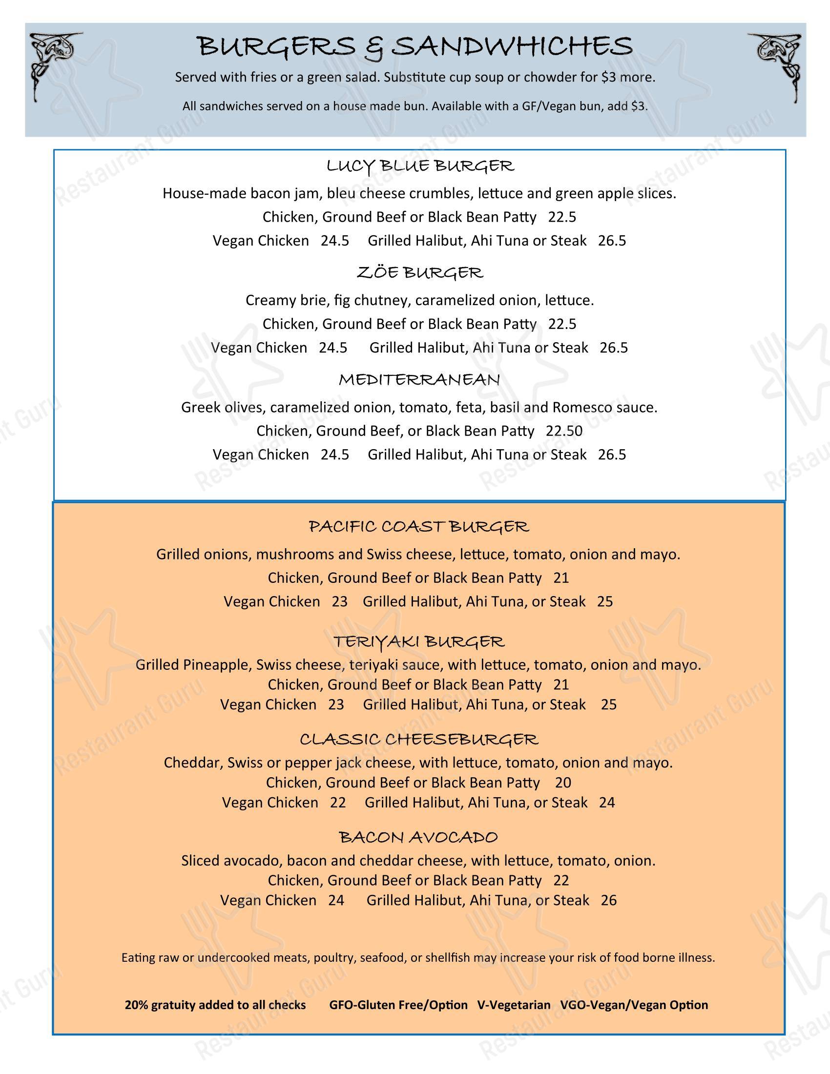 菜单 ресторана The Drift Inn Hotel and Restaurant в Ячатсе