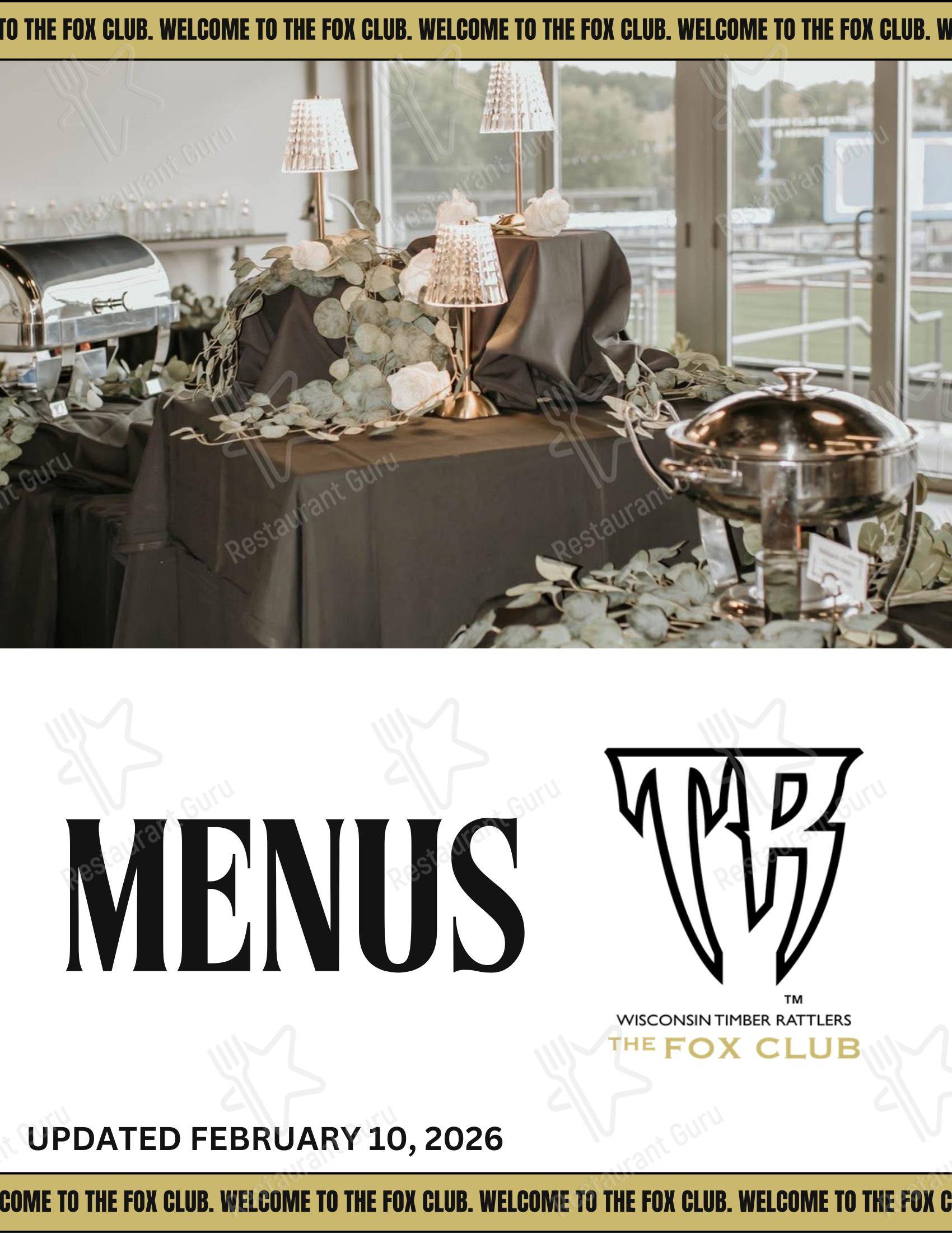 The Fox Club в Аплтоне - Меню напитков