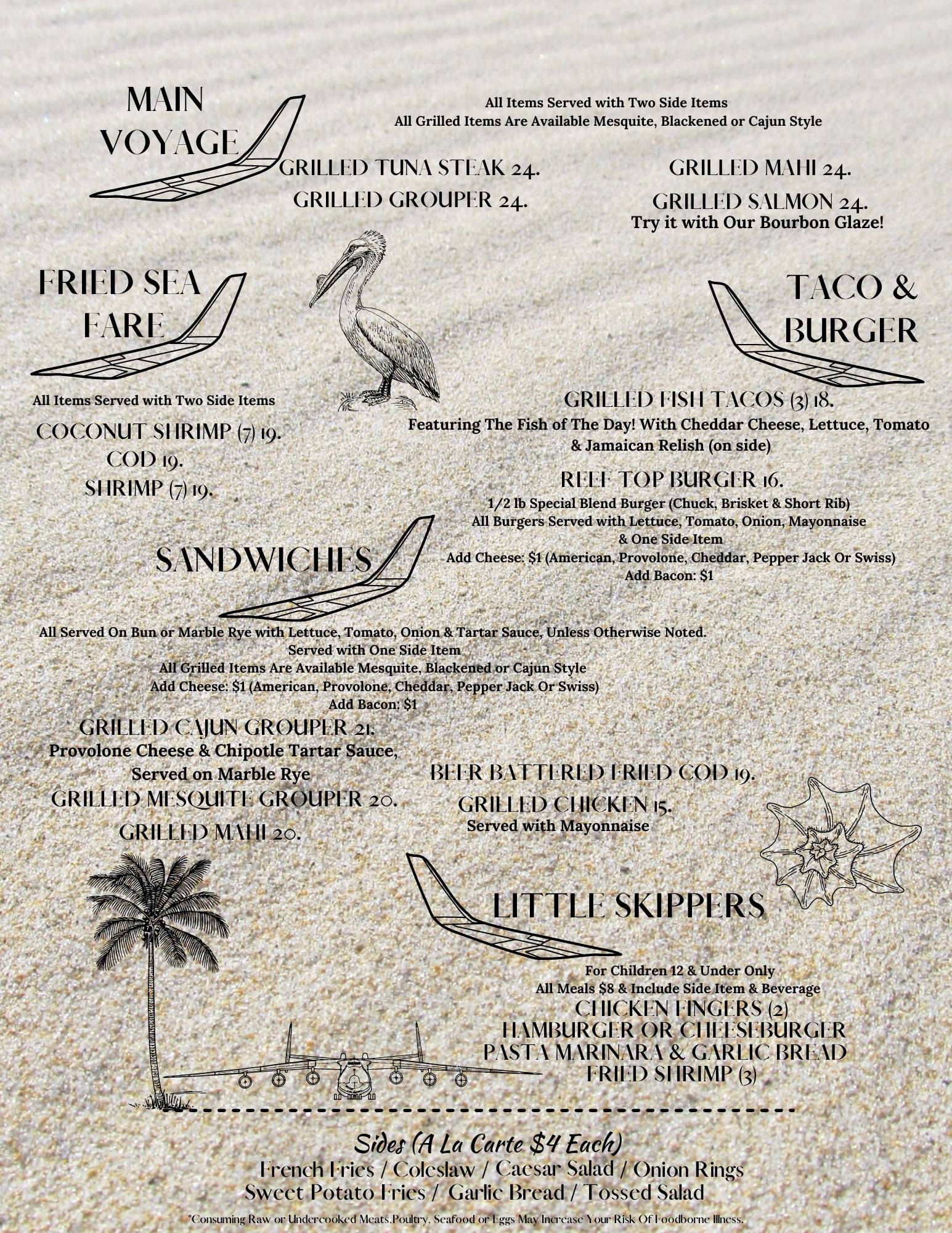The Reef Top Bar & Grill меню