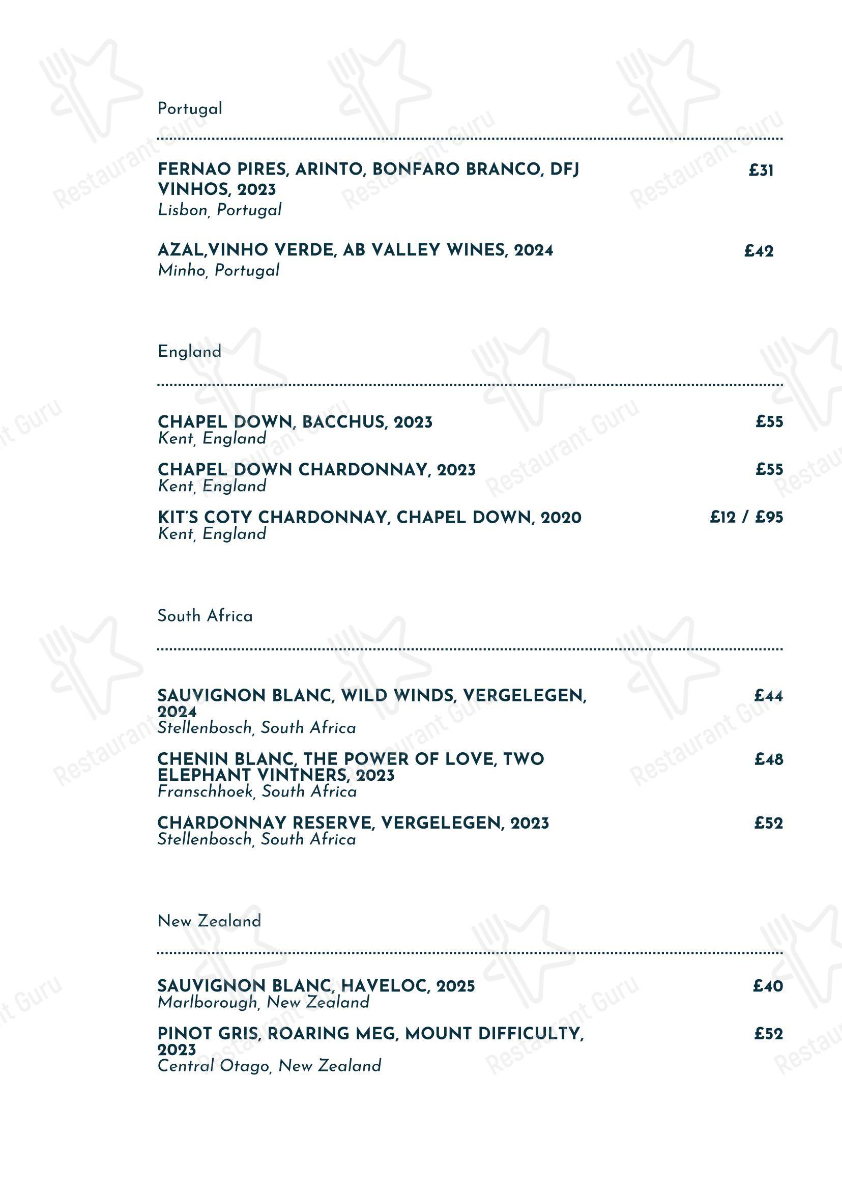 The Shurlock Inn в Уолтеме Сейнте Лоренсе - Wine Menu