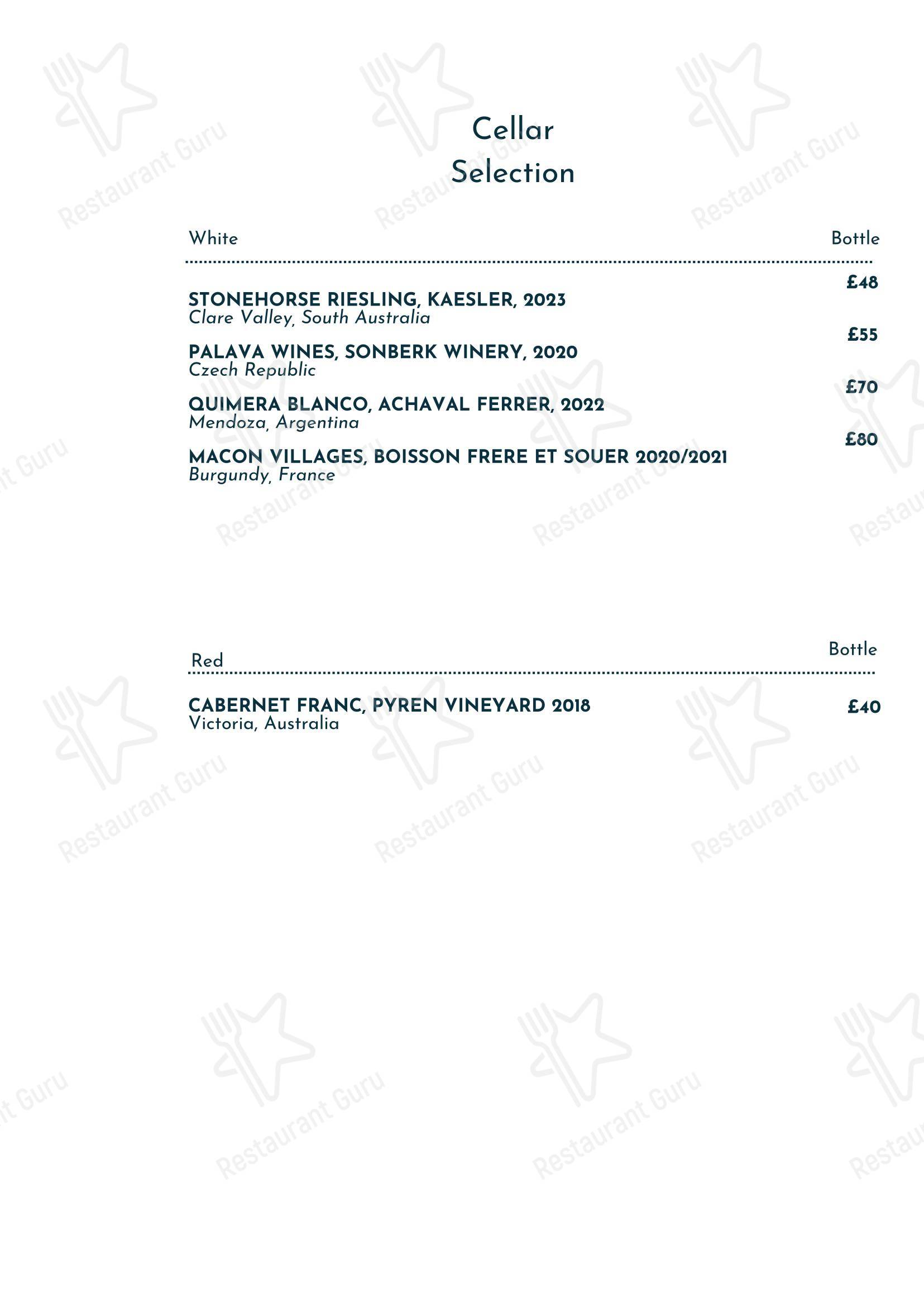 Меню паба и бара The Shurlock Inn - Wine Menu