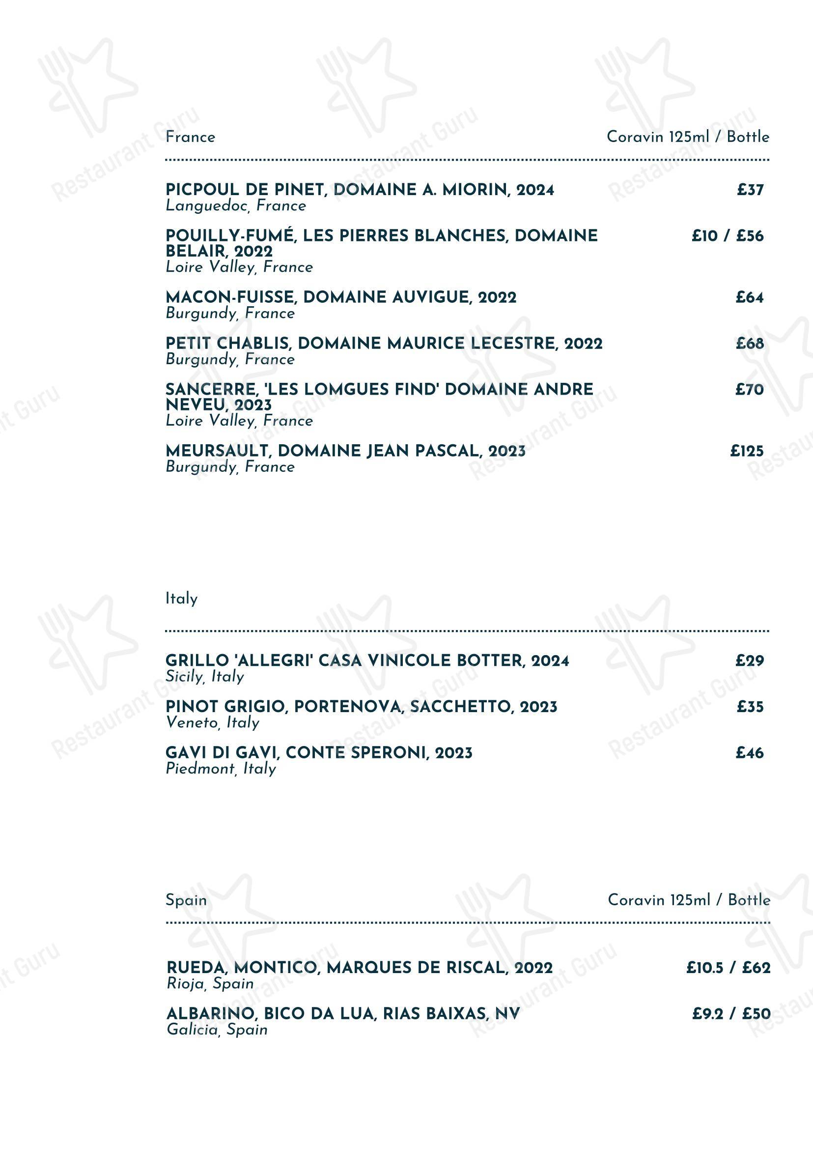Меню паба и бара The Shurlock Inn - Wine Menu