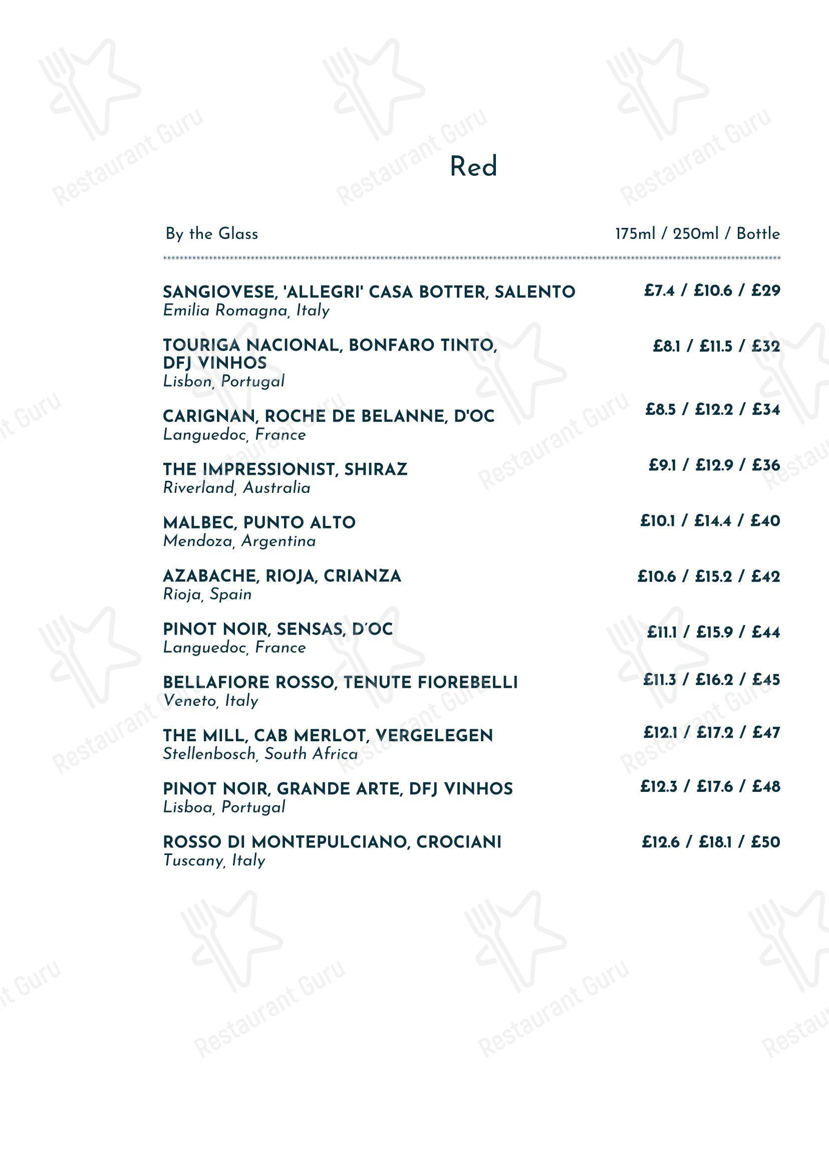 The Shurlock Inn в Уолтеме Сейнте Лоренсе - Wine Menu