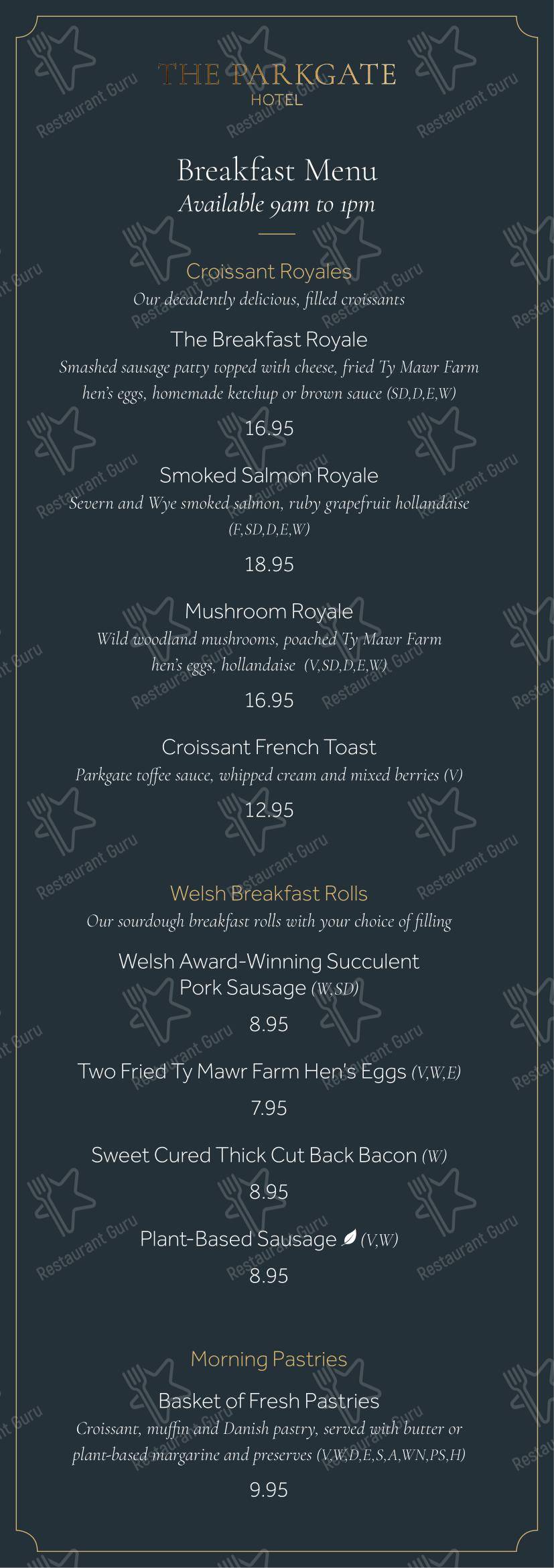 Меню The Sorting Room Restaurant - блюда и напитки