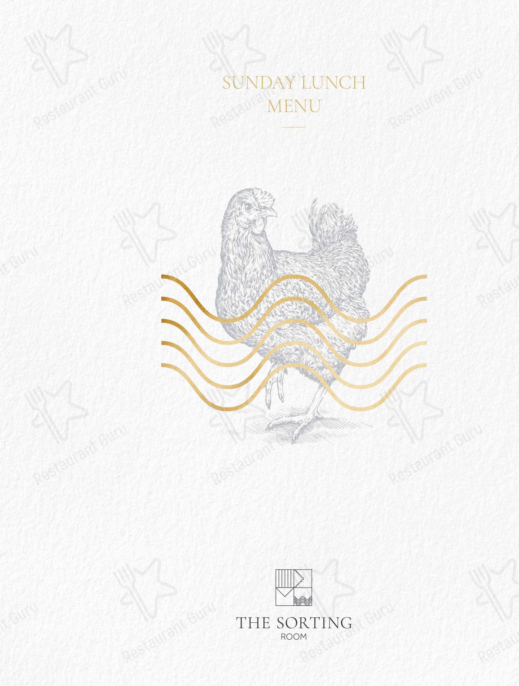 Меню ресторана The Sorting Room Restaurant - Bar menu