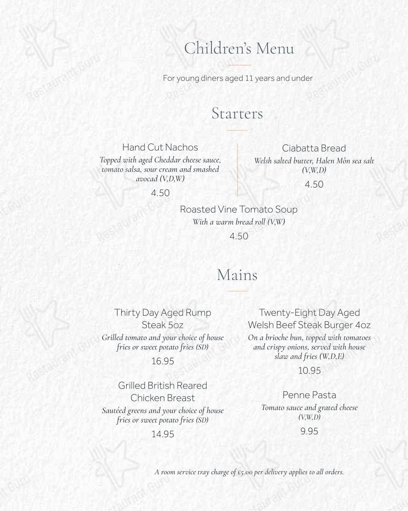 Меню ресторана The Sorting Room Restaurant - Takeaway Menu