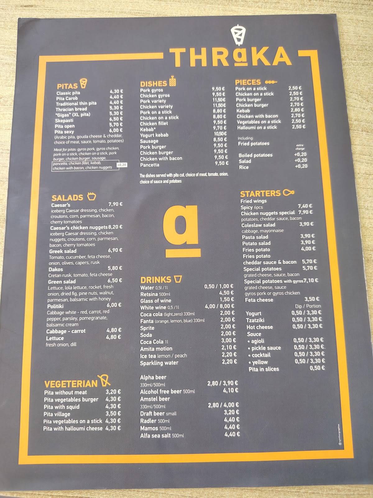Thraka Rethymno меню
