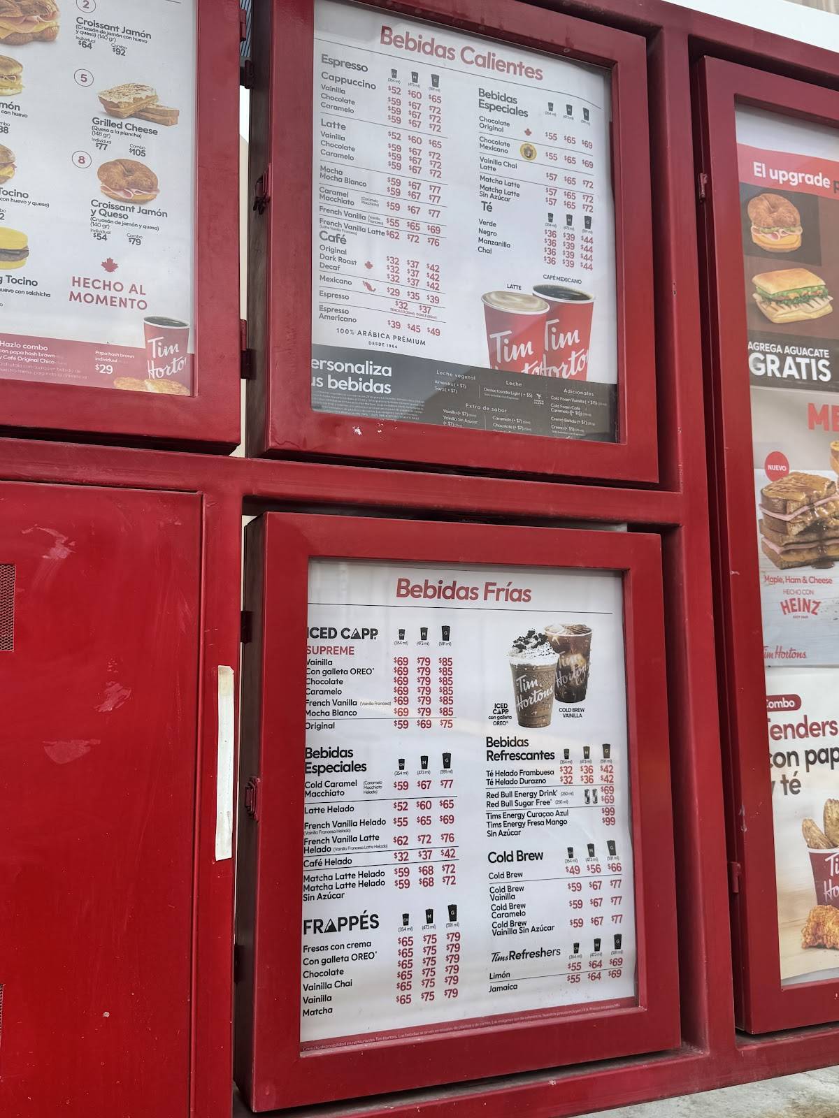 Tim Hortons Rinconada меню