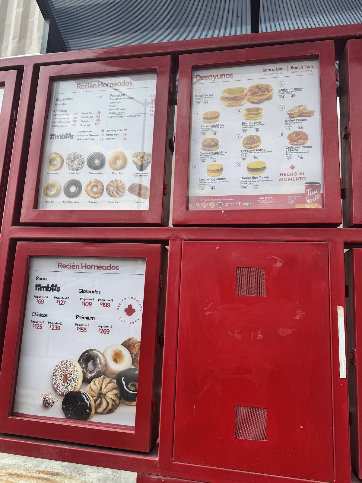 Tim Hortons Rinconada меню