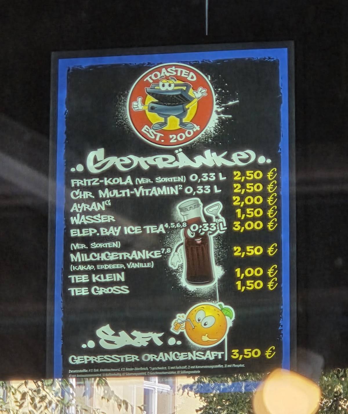 Toasted Berlin меню
