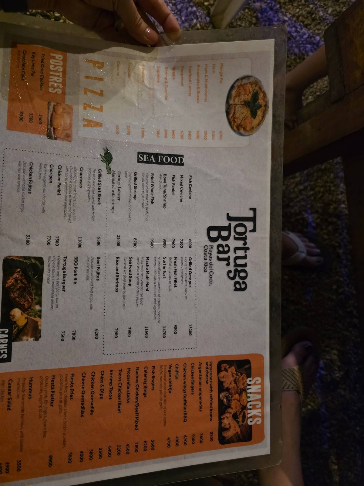 Tortuga Bar меню