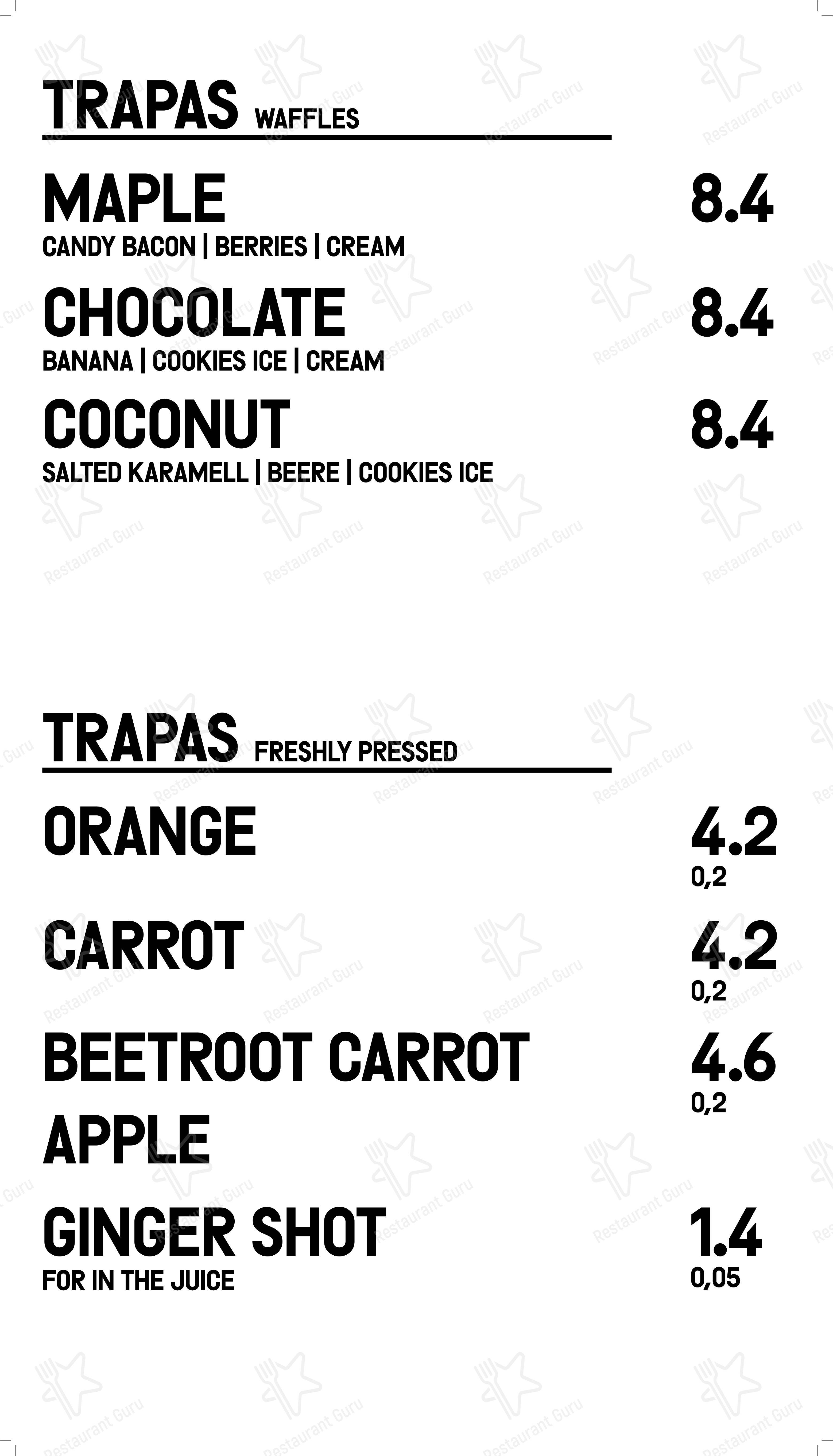 Trapas в Кёльне - Dinner Menu