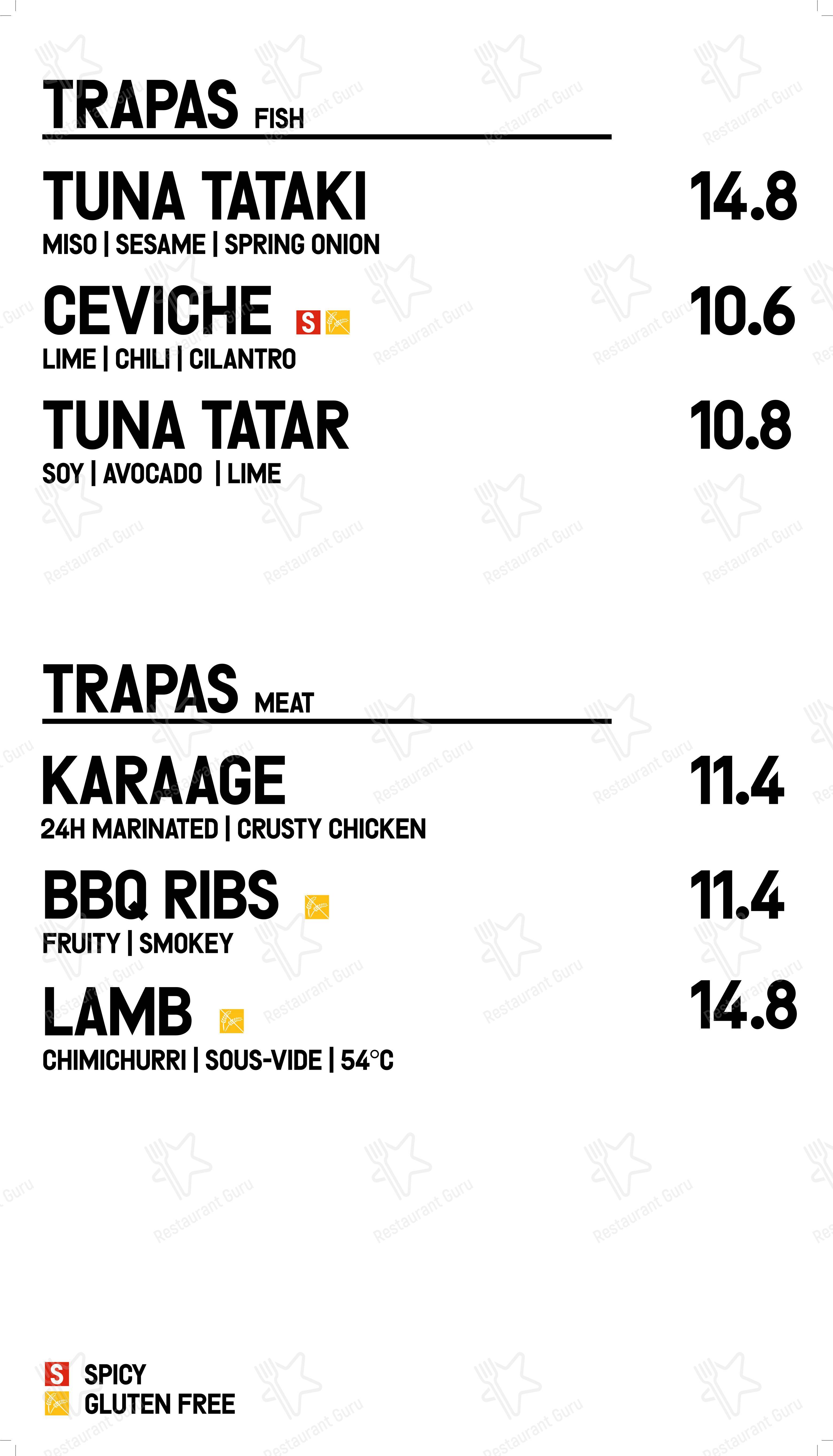 Trapas в Кёльне - Dinner Menu